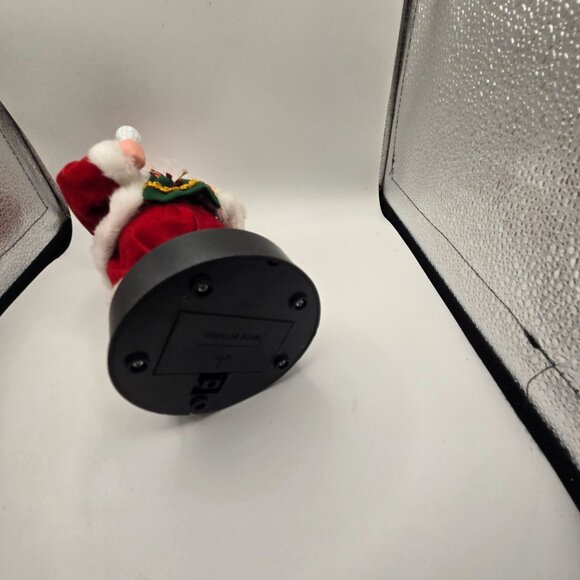 Vintage Santa Claus Animated Figurine With Light-Up Candle Musical Jingle Bells - Picture 6 of 6